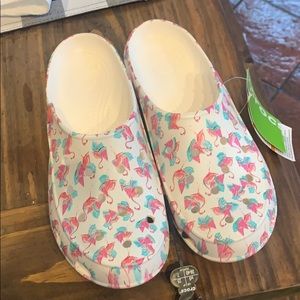 Limited Edition Flamingo Crocs women’s size 9